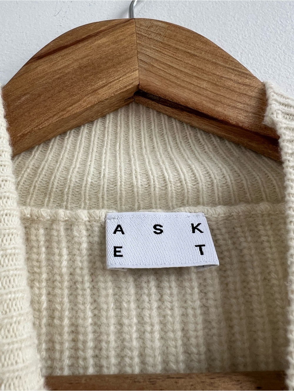 Classic Cream Ribbed Mock Neck Sweater - Picture 5 of 10